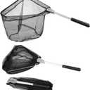 RESTCLOUD Fishing Landing Net with Telescoping Pole Handle, Fishing net Freshwater for Kids Men Women, Extend to 40-63 Inches