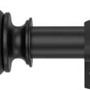 Curtain Pole, 70-110 cm, Black Curtain Rod with Brackets, Stainless Steel Fittings Set, 16 mm Diameter Curtain Rod, Adjustable Decorative for Bedroom