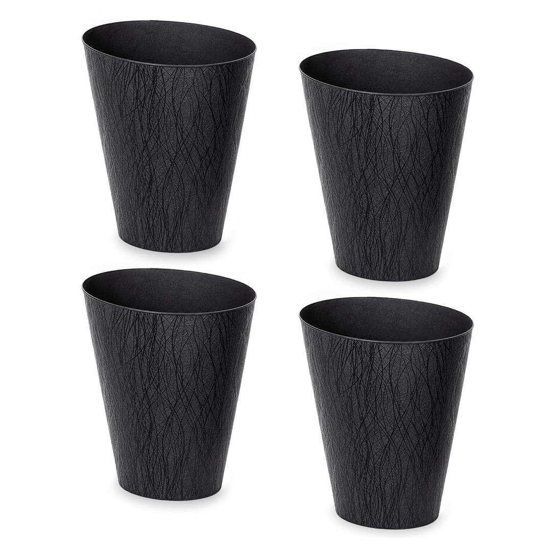 Hefty 2.25 Gallon Small Waste Basket, 4 Pack, Black