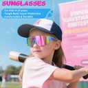Kids Sunglasses Youth Baseball Softball Sunglasses for Girls Boys Age 4-14 UV Protection Sports Kids 3 Pack