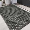 DEXI Front Door Mat Outside Entrance Rubber Floor Doormat, 24x36 Grey