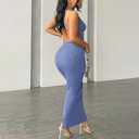 Nimsruc Women Summer Sexy Bodycon Maxi Dress Casual Long Dresses (Blue, XL)