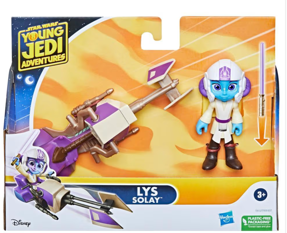 Star Wars Young Jedi Adventures, Lys Solay Action Figure & Speeder Bike, Action Figures & Vehicles on 10 cm Scale