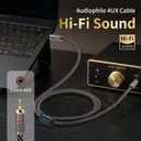 Audiophile HiFi Audio Cable3.5mm to 3.5mm,6N OFC Core,24K Gold-Plated Plugs,with Nylon Braid,AUX Cable,Compatible with Phone,MP4,Speakers,Amplifiers,TV(6.56ft/2m)