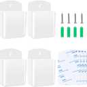 2 PCS Remote Control Holders Wall Mount, Self Adhesive TV Air Conditioner Remote Control Holder, Wall Mount Storage Box Organizer Wall Pen Holder Storage for Home Office School (White, 4)