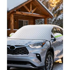 Windshield Cover for Ice and Snow, Car Front Window Protector, Frost and Snow Shield for Winter Weather, Easy Install Magnetic Snow Guard, Durable Waterproof Auto Windshield Cover (M)