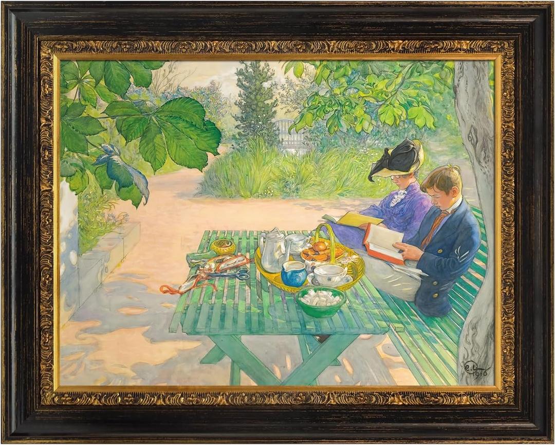 12x16 Frame for Vintage Canvas Oil Paintings, Black and Gold Wood Ornate Frame for Pictures Art Lover Memorial Housewarming Birthday Wedding Grandparents Teacher Gift No Cover & Back