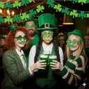 94-Piece St Patricks Day Accessories, St Patricks Day Party Favors Include Felt Shamrock Banner, Shamrock Glasses, Mustaches, Tattoo Stickers, Necklaces, Coins for Irish Party Supplies