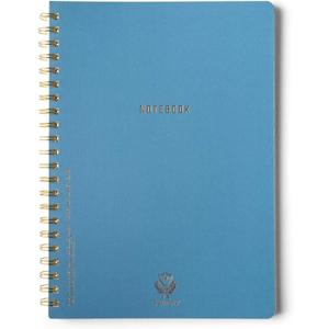 DesignWorks Ink Textured Paper Twin Wire Notebook, Daily Planner & Soft Cover Writing Journal, 160 Lined Perforated Pages, Large Spiral Notebook for Work & Journaling, 8.25 x 11.625 in, Classic Blue