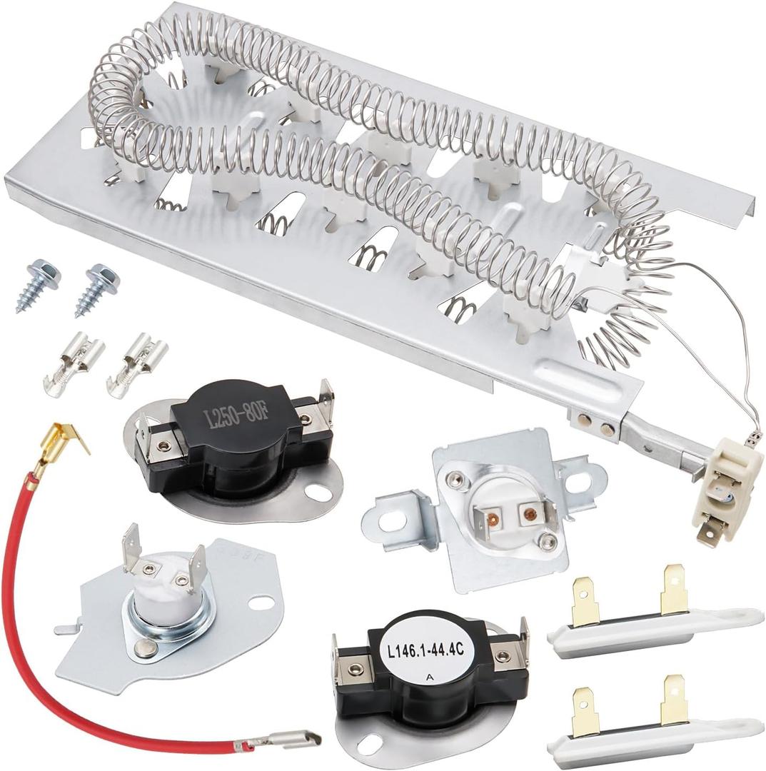 Dryer Heating Element Kit Fit for Whirlpool WED5605MW0 WED5600XW1 WED5600XW0 WED8000DW4 WED5620HW1 WED5500XW0 WED8127LW1 WED5550XW0 WED5500XW1 WED560LHW1 WED5610XW1