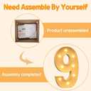 Marquee Numbers 3 Feet Tall Large Light Up Numbers 9th 90th On Cloud 9 Birthday Decorations Big Yellow Light Outdoor Anniversary Decorations Balloon Arch Kit Party Backdrop 9