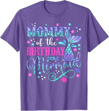 Mommy Of The Birthday Mermaid Girl Bday Party Squad Family T-Shirt M