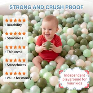 500pk Crush-Proof Pearl Green Mix Balls for Playpen, Pool & Party Decor
