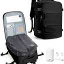 Vacuum Backpack Travel with Pump,Vacuum Seal Travel Backpack,Flight Approved 18x14x8 inches Personal Item Bag for Men,Mochila Compresion al vacio Laptop Backpacks, Black (Large)