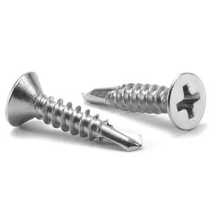 #12 x 3/4" Sheet Metal Screws 100Pcs 410 Stainless Steel Flat Head Tek Screws Fast Self Tapping Screws by SG TZH