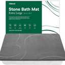 XMarrat Large Stone Bath Mat, Super Absorbent Diatomaceous Earth Bath Mat Large, Quick Drying Non-Slip Diatomite Stone Bath Mats for Bathroom, Easy to Clean (Dark Grey, Extra Large 31.5" x 19.7")