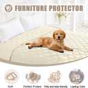 Smiry Waterproof Dog Bed Cover Blanket 30x70, Soft Reversible Pet Blanket, Washable Leakproof Cats Dogs Couch Cover for Sofa, Couch, Furniture, Beige/Beige