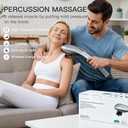 MEGAWISE Handheld Back Massager | Deep Tissue Percussion Massage for Back, Neck, Shoulders, Waist and Legs (Cordless Silver)