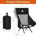 Armless Rocking Camping Chair for Adults, Portable Folding Outdoor Rocker with Spring-Action Technology, Heavy Duty Mesh Camp Chair for Fishing, Tailgating & Picnic, Supports up to 500 lbs, Black