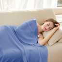 AmyHomie Cooling Blanket Queen Size, 100% Rayon Derived from Bamboo, Cool Summer Blanket for Hot Sleepers Soft Comfy Lightweight Blankets for All Seasons (Periwinkle Blue,  8ft x 7ft)