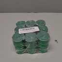 Tea Light Candles Colored Unscented Metallic Tin Cups Set of 36 Made in USA (Green)
