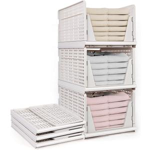 yazi 4 Pack 4XL Foldable Plastic Closet Storage Baskets