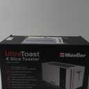 Mueller UltraToast Full Stainless Steel Toaster 4 Slice, Long Extra-Wide Slots for Bagels and Waffles, 6 Browning Levels, LED Display, Cancel/Defrost/Reheat Functions & Removable Tray, Kitchen Gadgets