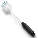 OXO Good Grips Bottle Brush, Dual-Bristle Cleaning for Bottles, Pitchers and Carafes, Flexible Neck Scrub Brush, Safe for Stemware and Delicate Glassware, Dishwasher Safe