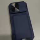 SSLOTSCASE for iPhone 17 Pro Case with Stand & Credit Card Holder & Sliding Camera Cover & Camera Stand & Wallet, Rugged Silicone Edge Protective Phone Case Cover for iPhone 17 Pro 6.3'' 5G 2025, Blue