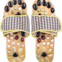 Comfecto Wooden Acupressure Sandals with Natural Stone, Therapeutic Reflexology Sandals for Foot Pain Relief Gifts for Wellness, Men 6.5-7 / Women 7.5-8.5 Feet Size
