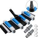 Enhanced Pool Vacuum Head with Direction-Control Swivel Handle Kit Included 2X 1-1/4" or 1-1/2" Pool Hose Adapter Connector Coupling