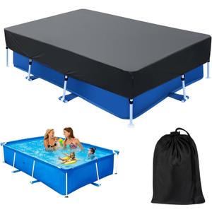 87x59 in Rectangle Pool Cover 7ft Drawstring Design 7 x 4 Rectangular Pool Cover Frame Swimming Pool Cover Oxford for Rectangular Above Ground Pool Easy Installation Cloth Heater Material