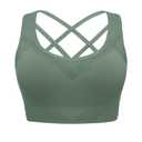 Sports Bras for Women Medium Support Cross Back Strappy Sports Bra Padded Workout Yoga Bras for Women Gym Tops, Green, XL (Green, XL)