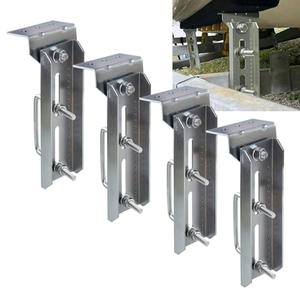 CWaveRow 4 PCS 8" Boat Trailer Bunk Brackets Heavy Duty Galvanized Swivel Brackets Kit Fits 1.5"x3", 2"x3", 3"x3" Crossmembers - Marine Trailer Bunk Supports with Square U-Bolts