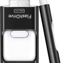 Flash Drive for iPhone 256GB, 4 in 1 USB Type C Memory Stick, Photo Stick External Storage Thumb Drive for iPhone iPad Android Computer, Dark Black