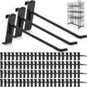 Gridwall Hooks 100 Pcs, 6 Inch Heavy Duty Display Hooks for Grid Wall Panels, Wire Gridwall Accessories for Retail Display Rack Hanging Storage (Black)