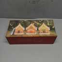 Christmas Gingerbread House Tabletop Decoration Lighted Christmas Village House Real Wax Battery Operated with Remote Flickering LED Light Christmas Village Decor for Mantel Desk Table Centerpiece