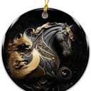 10 x Horse Ornament 2025, Luxury Black Horse Ornament 2025 - Elegant Fantasy Equestrian Design for Horse Lovers, Perfect for Horse Lovers