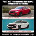 LED Fog Lights White Daytime Running Lights (DRL) Amber Turn Signal Lights Compatible with 2017-2021 10th Gen Honda Civic Hatchback