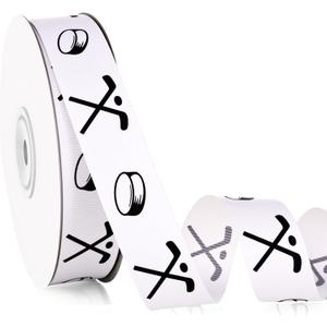 Sports Hockey Ribbons 0.86inch Width 25yard Length Grosgrain Ribbon Winter Snowflake Ribbon Curling Balls Craft Ribbons for Sports Party Decor Sewing DIY Crafts Supplies