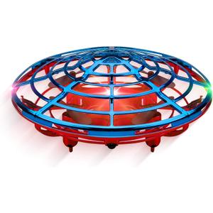 Force1 Scoot Combo Hand Operated Drone for Kids or Adults - Hands Free Motion Sensor Mini Drones, Easy LED Indoor Rechargeable UFO Flying Orb Ball Drone Toys for Boys and Girls (Red/Blue)