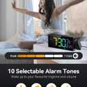 Netzu Projection Clock for Bedroom Ceiling, Alarm Clocks with 180 Rotatable Projector, Date Temperature and Weekday, Manual DST, 5 Brightness, 10 Ringtones, 4 Volumes and Snooze (RGB)