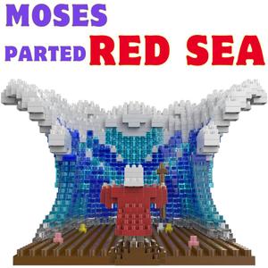A Prayer Gift, Jesus Series-Moses parted The Red Sea Mini Figurine, Bible Story w/lego, Jesus Toy, Christmas Party Gift, Nativity Building Set for Aged 14+, For Teens and Adults (904Pcs/7.7x3.6x6inch)