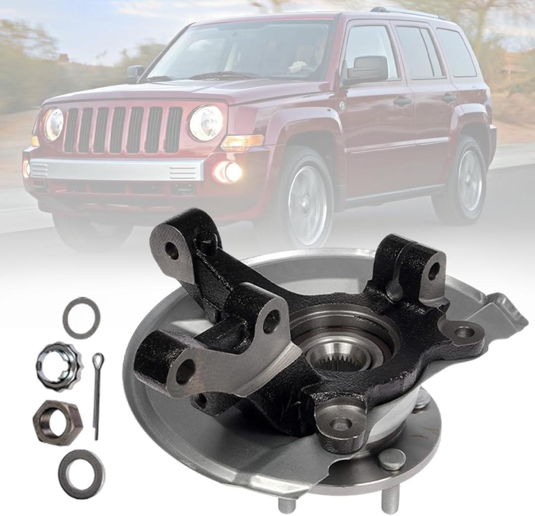 698-410 Front Right Steering Knuckle & Hub Bearing Assembly Replacement Passenger Side for Dodge Caliber 2008-2012, Jeep Compass 2007-2017, Jeep Patriot 2007-2017