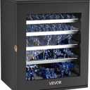 VEVOR Miniatures Storage Case for Warhammer 40k, Fits 1000-1500 Scale Models, Wooden Miniatures Display Holder with 5 Tray, Clear View Miniature Transport Case for Collectibles (Minis Not Included)