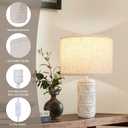 Bedroom Table Lamp Set of 2 for Home and Modern Farmhouse Decor, White Ceramic Bedside Lamps for Living Room and Bedrooms, Nightstand Light for Side Table, Small End Table and Tall Desk