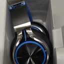 AILIHEN C8 Kids Headphones Wired, On-Ear Headphones with Microphone and Volume Control Foldable Corded Stereo 3.5mm Headset for School Teens Smartphones Chromebook Laptop Tablets Travel (Black Blue) (Medium)