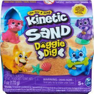 Kinetic Sand Dog House - with 170 g Magic Beach Sand, 1 Dog Figure and Accessories for Creative Indoor Sand Play Fun, for Children from 3 Years