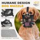 Mesh Dog Muzzle, Breathable Soft Dog Muzzle with 3 Reflective Straps for Secure Fit, Prevents Biting, Chewing Scavenging  Adjustable for Small Medium Large Dogs, XL