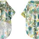 HDKUW Large Dog Hawaiian Costume, Dog's Cool T-Shirts Summer Clothes, Hawaiian Shirt for Large Dogs, Design for Summer Luau Style Beach Camp Vacation 4XL Green